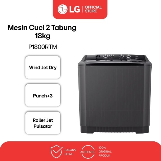 Mesin Cuci LG P1800RTM / Mesin Cuci 2 Tabung 18Kg