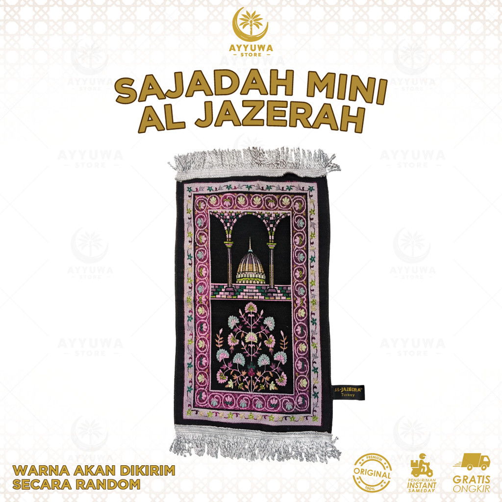SAJADAH AL JAZERAH KECIL / SAJADAH MOTIF RUMBAI / SAJADAH TURKEY BORDIR TRAVELLING