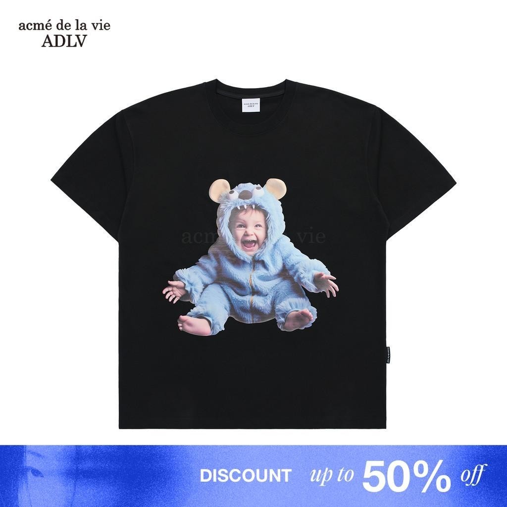 (COD) [ADLV] Baby Face Monster Baby Short Sleeve T-Shirt Black - Kaos Oversized Fit Unisex acme de l