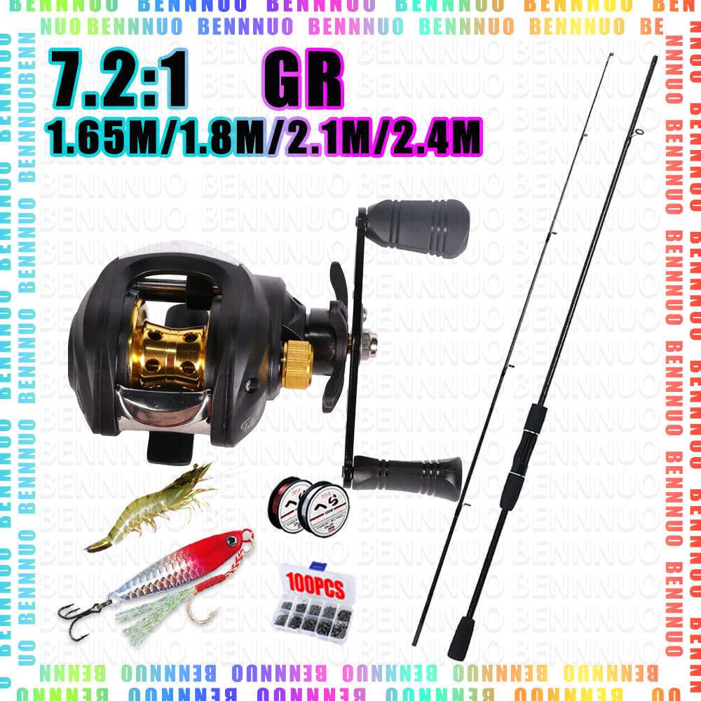 Emas BC Reel Joran Pancing Set 1.6-2.4M Peralatan Memancing Pancing 1 Set Lengkap Kuat Pancing Lengk