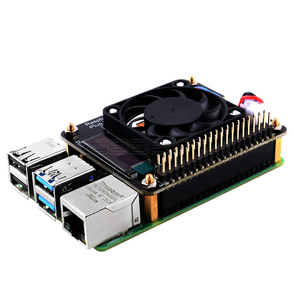 GeeekPi Raspberry Pi Fan Expansion Board Plus 091 OLED V10 Compatible for Raspberry Pi 4B3B+3B2B