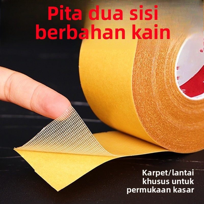 Perekat Dua Sisi Universal Kental Tinggi Lepas Tanpa Jejak Pita Dua Sisi Berbasis Kain Penyegel Karp