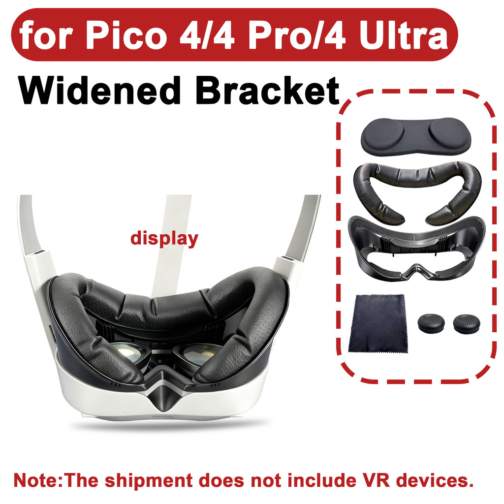for Pico 4/Pico 4 Pro/Pico 4 Ultra Widened VR Facial Foam PU Leather Mask Anti-Scrat Lens Cover Comf