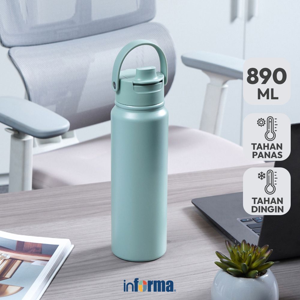 Informa Appetite Barnes Botol Vacuum Flask Stainless Steel 890 ml - Hijau Tumbler Botol Air Tempat M