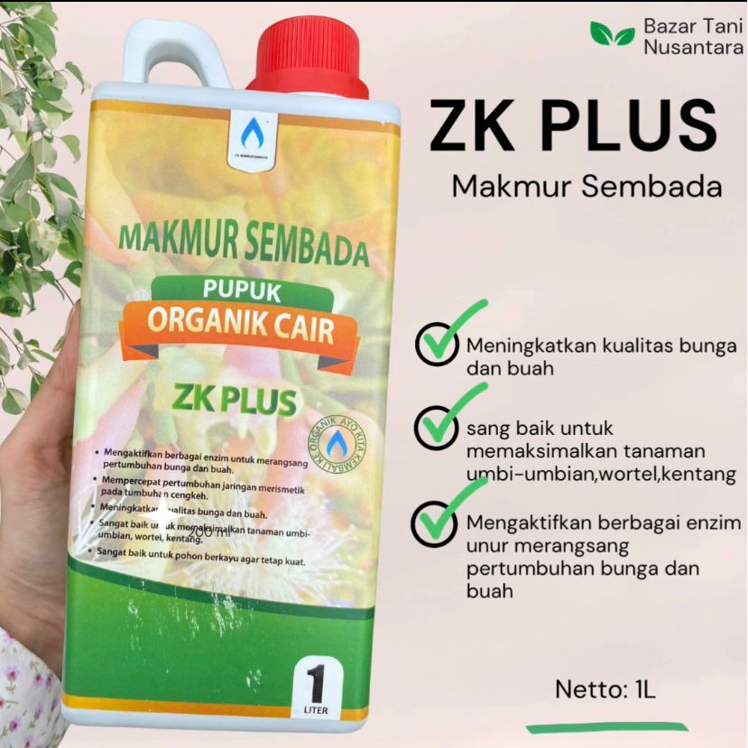 PUPUK ORGANIK CAIR ZK PLUS KEMASAN 1 LITER ASLI KEMASAN PABRIK