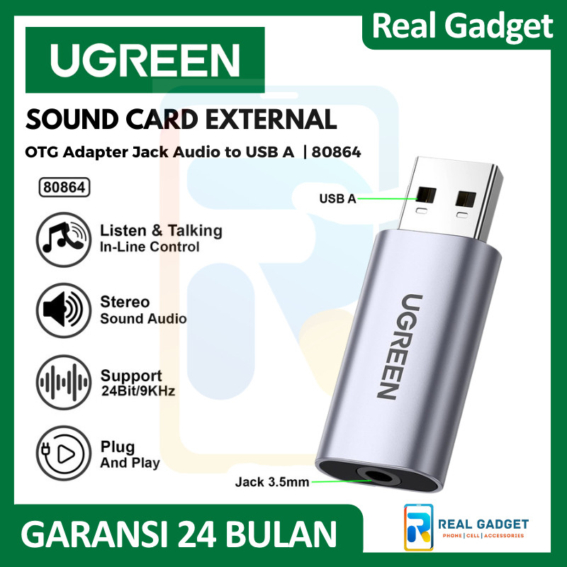 UGREEN Sound Card External Usb 2.0 Stereo Ugreen Usb Soundcard 80864
