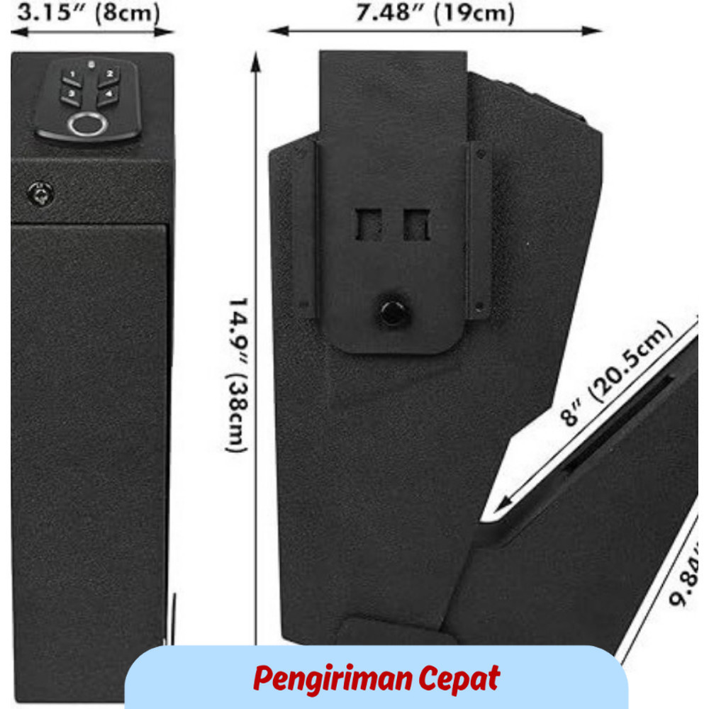 PCP New fingerprint password key  case wall-mounted pistol case Masson wall-mounted pistol case