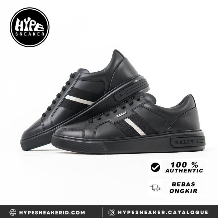 Sepatu BALLY STRIPE WHITE BLACK MOONY SNEAKERS 100% ORIGINAL - 39