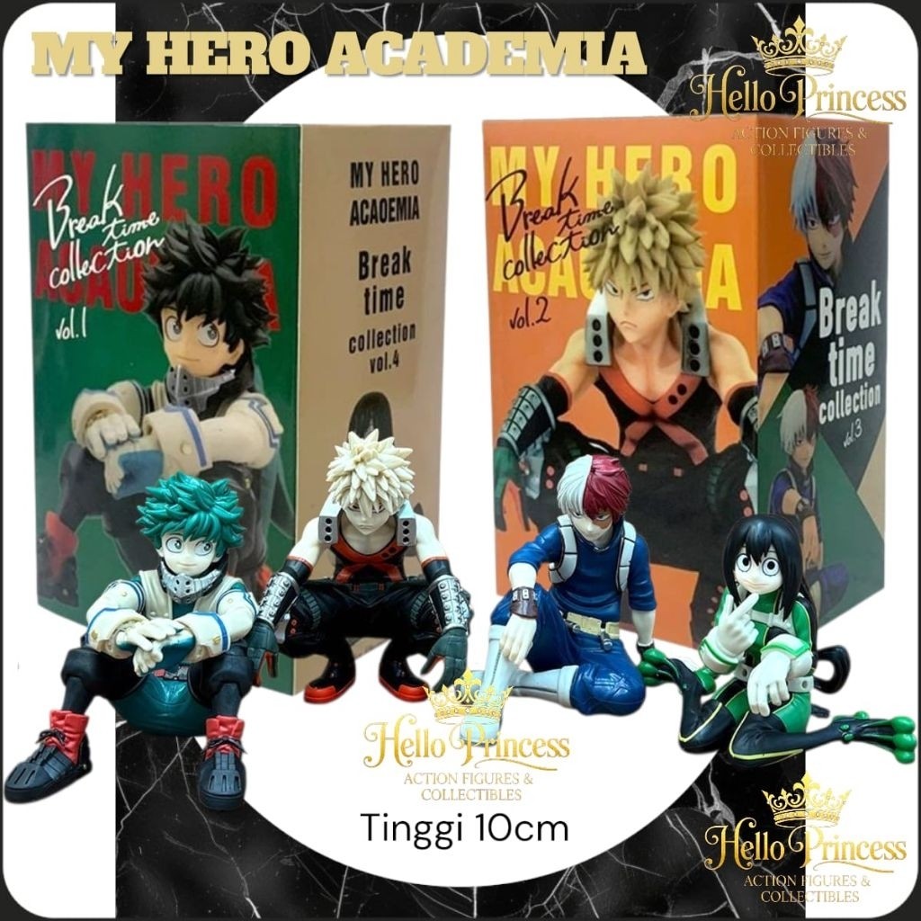 BARU Action Figures My Hero Academia Break Time Collection Tinggi 10cm Izuku Midoriya / Katsuki Baku