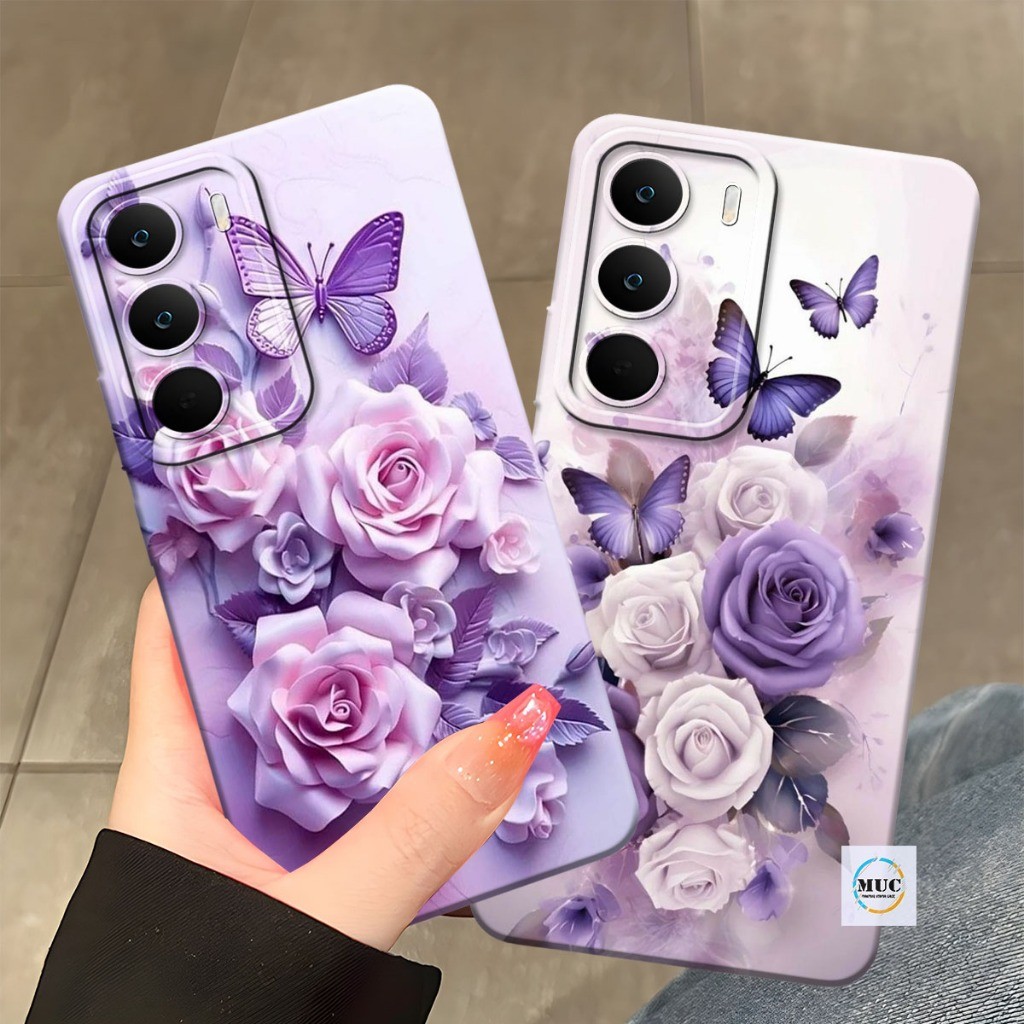 Cassing Realme C71 4G 2025 / Realme C75 / Realme C75X Motif Bunga Ungu Cantik - Case Kekinian - Case
