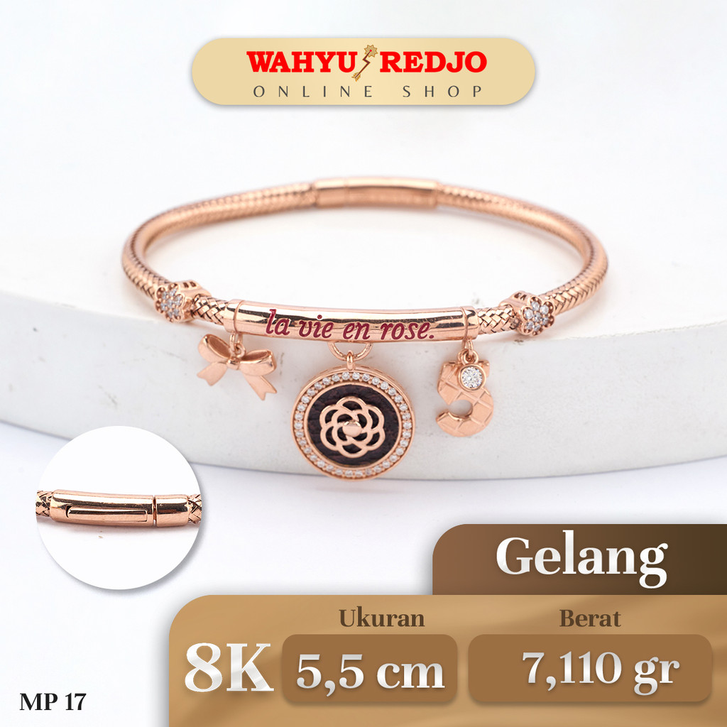 Gelang Emas Rose Gold Kadar 8K Wahyu Redjo GL-8K-29521438-PMR