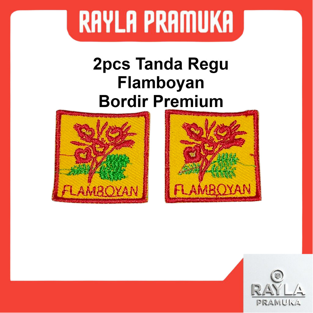 (2pcs) Bet Tanda Regu Flamboyan Bordir Premium diameter 4cm Pramuka Putri
