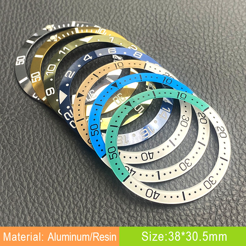 Mod 38*30.5mm Slop Aluminum Resin Bezel ert Ring Fits SKX007 SRPD Seamaster Abalone Tuna Men ving Wa