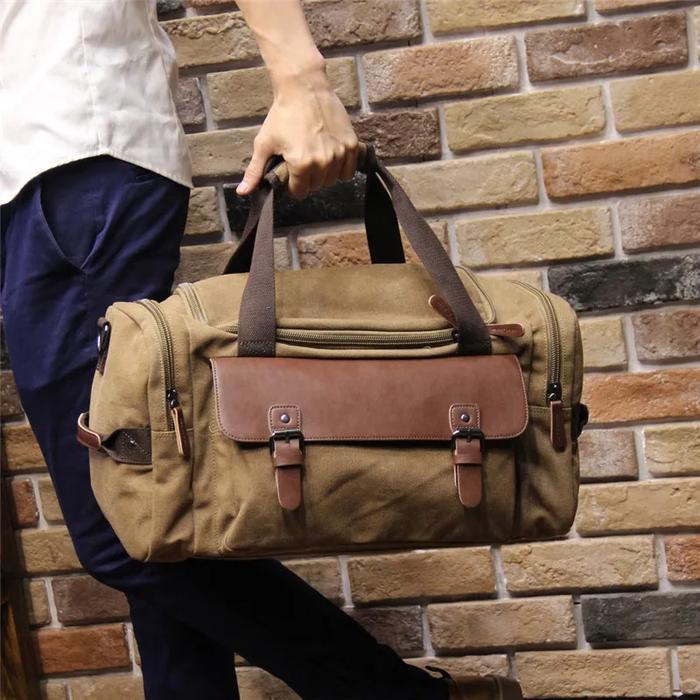 Tas Travel Bag Canvas Tas Pakaian Tas Selempang Pria Pundak Bahu 8831