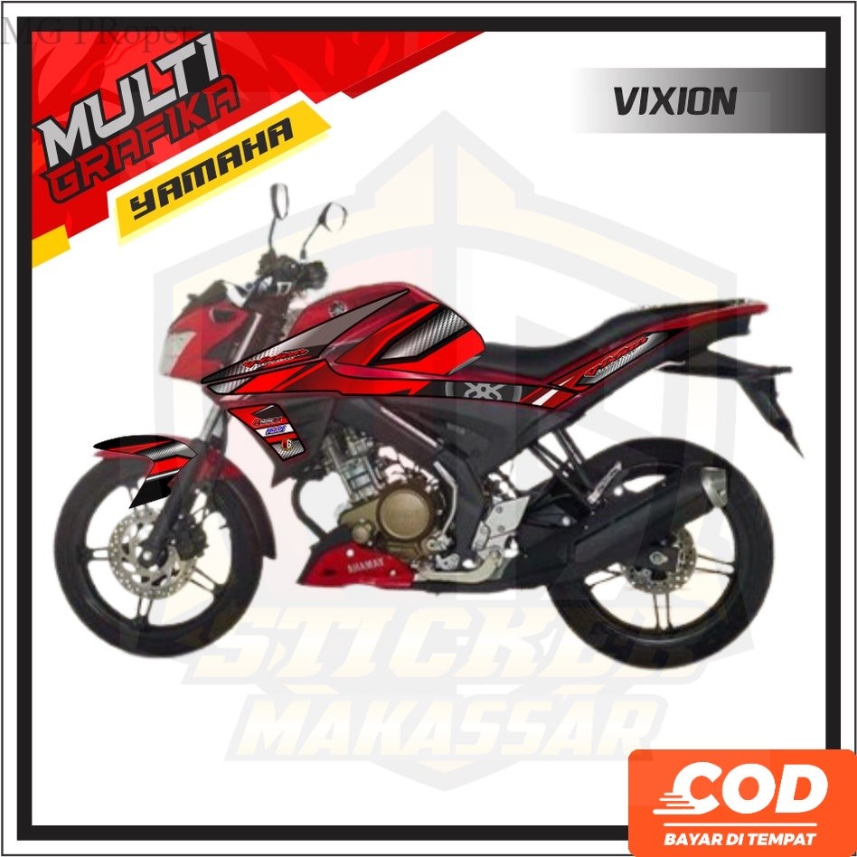 Stiker Striping Decal VIXION R     Variasi Aksesoris Emblem     YAMAHA VIXION R 2017 2018 2019 2020 