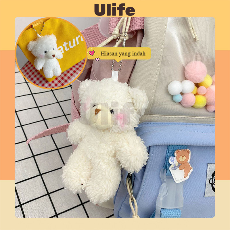Gantungan Tas Kunci Teddy Bear Beruang Liontin Tas Sekolah Liontin Beruang Mewah Liontin Ransel Lion