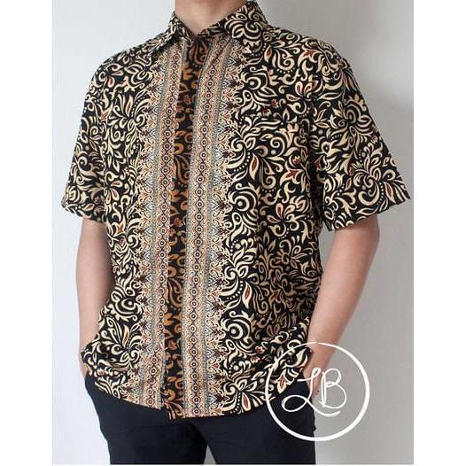 Atasan Kemeja Melati Silver / Kemeja Batik Pria / Kemeja Lengan Pendek