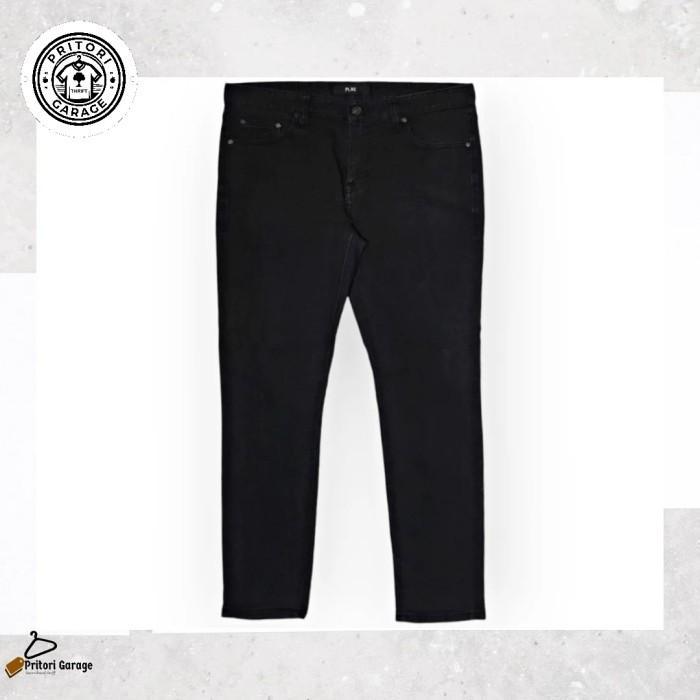 Raw Denim Jeans Tebal PLAC Skinny Fit Black Color Vintage 34