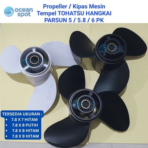 Propeller / Kipas Mesin Tempel Hangkai 6 PK / Tohatsu 5 HP / Parsun 5.8 PK ( ocean spot )