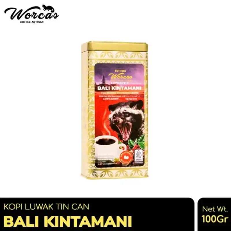 Worcas Kopi Luwak Bali Kintamani Tin Can 100gr | Wild Luwak Coffee