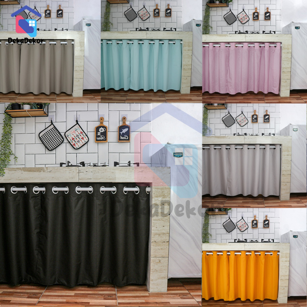 Gorden Kolong Dapur Polos Smokring Premium Tahan Air