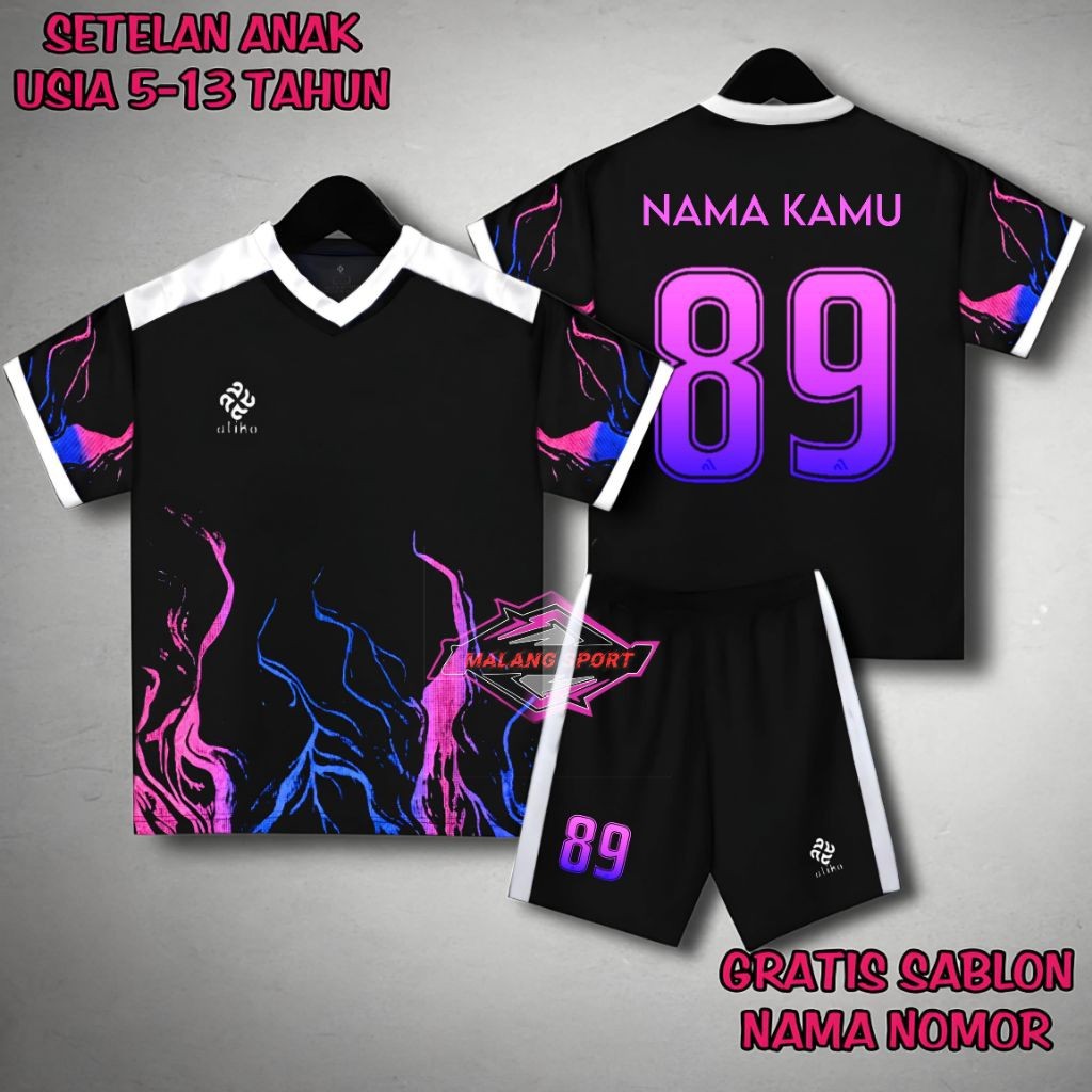 EMNS - stelan jersy bola anak baju bola futsal Voli junior putra putri seet baju celana terbaru