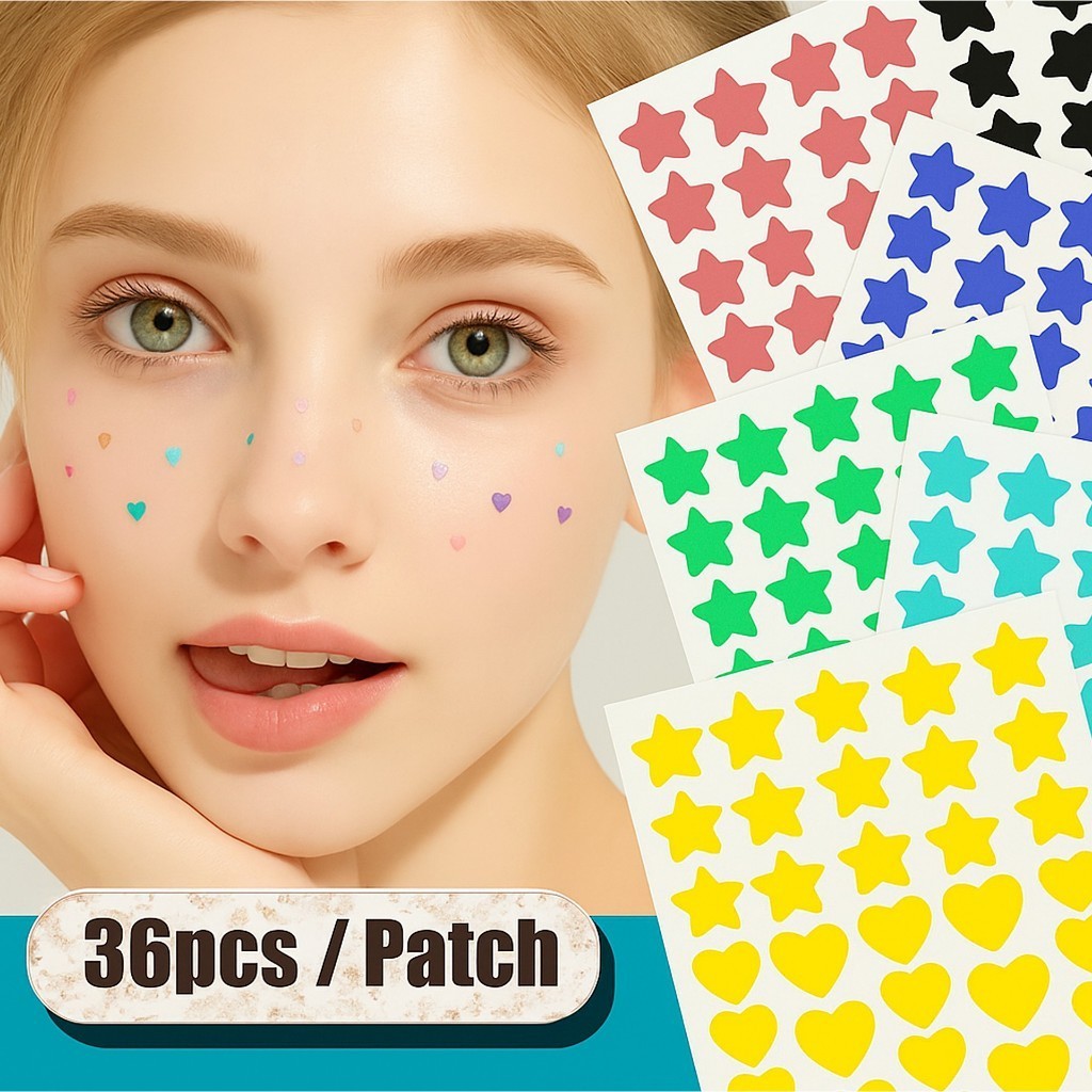 36 PCS Acne Patch Stiker Penghilang Jerawat Bintang Love Pimple Patch Sticker Acnes Tape Removal Spo