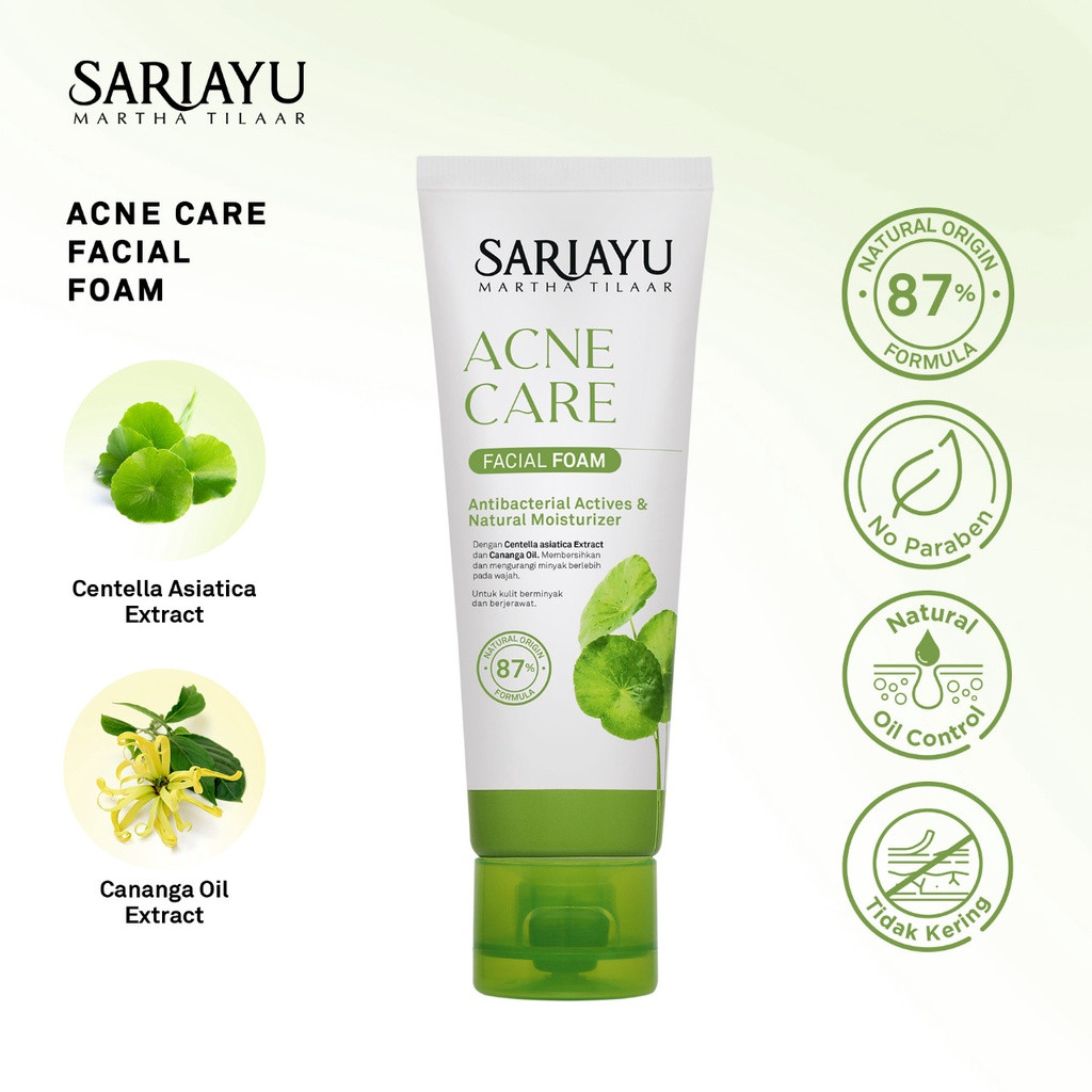 Sariayu Facial Foam | Acne Face Wash | Bright Skin Face Wash SariAyu 75gr