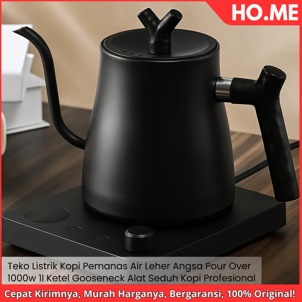 [HO.ME] Teko Listrik Kopi Pemanas Air Leher Angsa Pour Over 1000W 1L - Ketel Gooseneck - Alat Seduh 