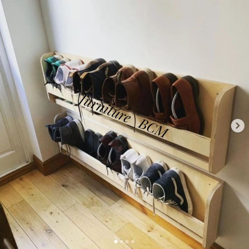 RAK SEPATU MINIMALIS TEMPEL DINDING RAK SANDAL RAK SEPATU DAN SANDAL RAK KAYU