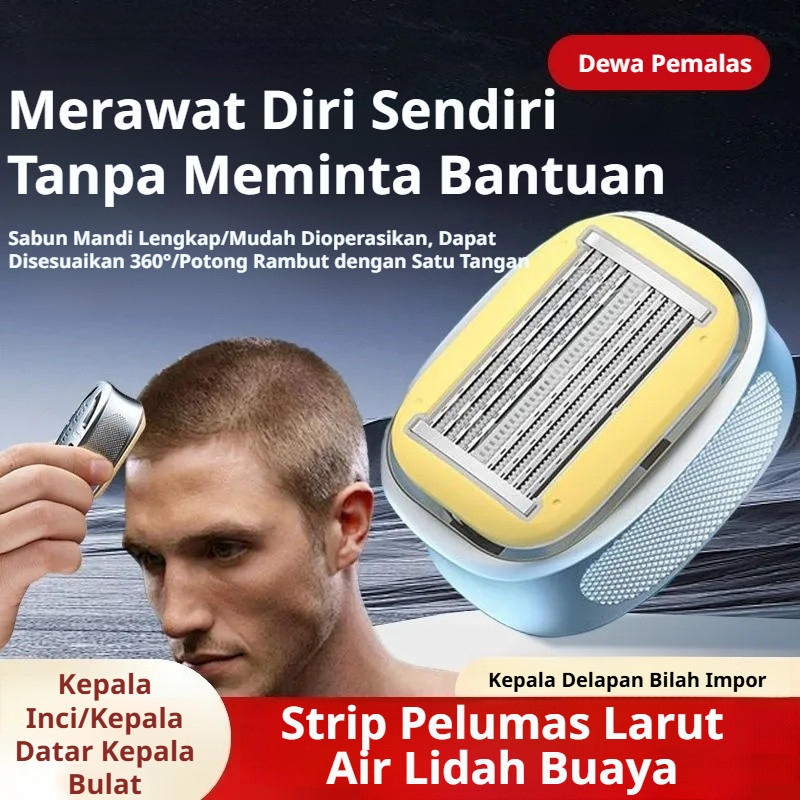 8 Blade Design/Non-Irritating JMY-Alat Cukur Rambut Botak Manual 8 Mata Pisau/Cukur Rambut Manual/Pi