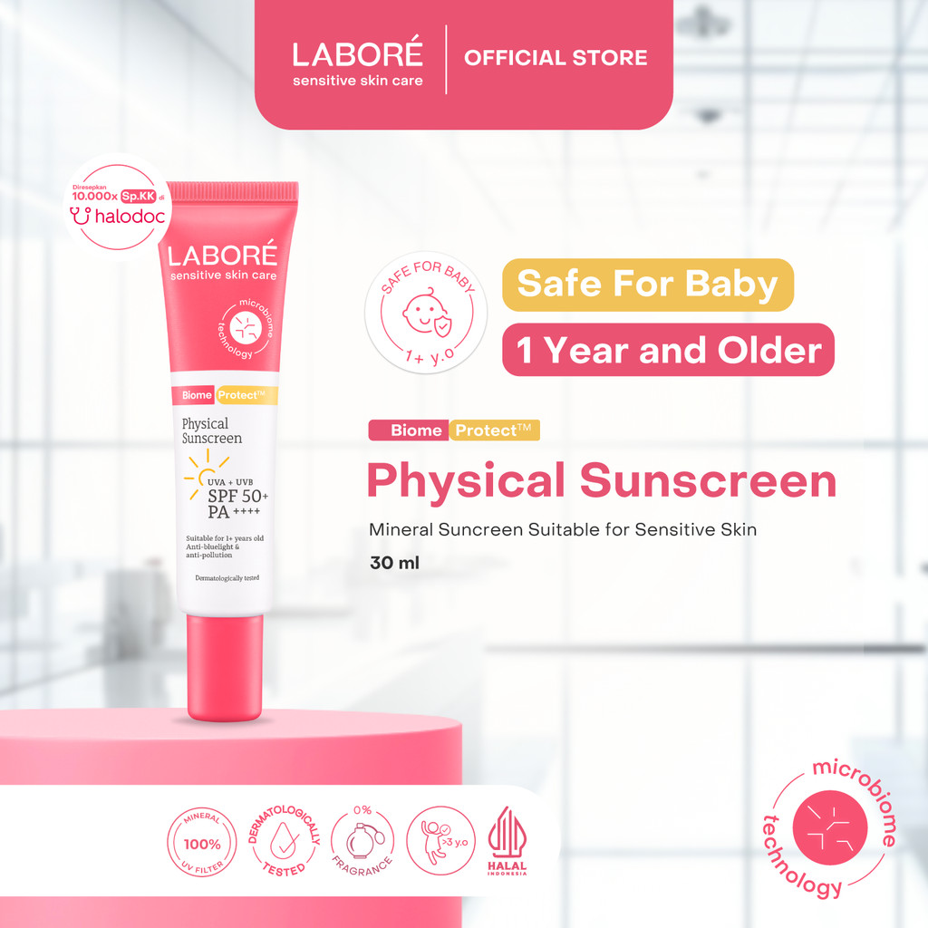 LABORÉ Sensitive Skin Care BiomeProtect Physical Sunscreen SPF 50+ PA++++ 30ml - Sunscreen Ringan Co