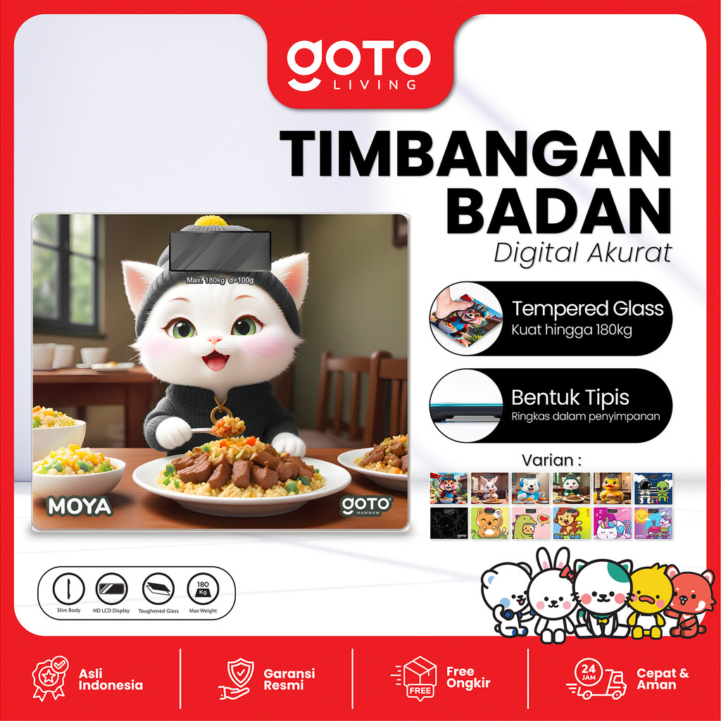 Goto Mawmaw Timbangan Berat Badan Digital Body Scale Karakter 180 Kg
