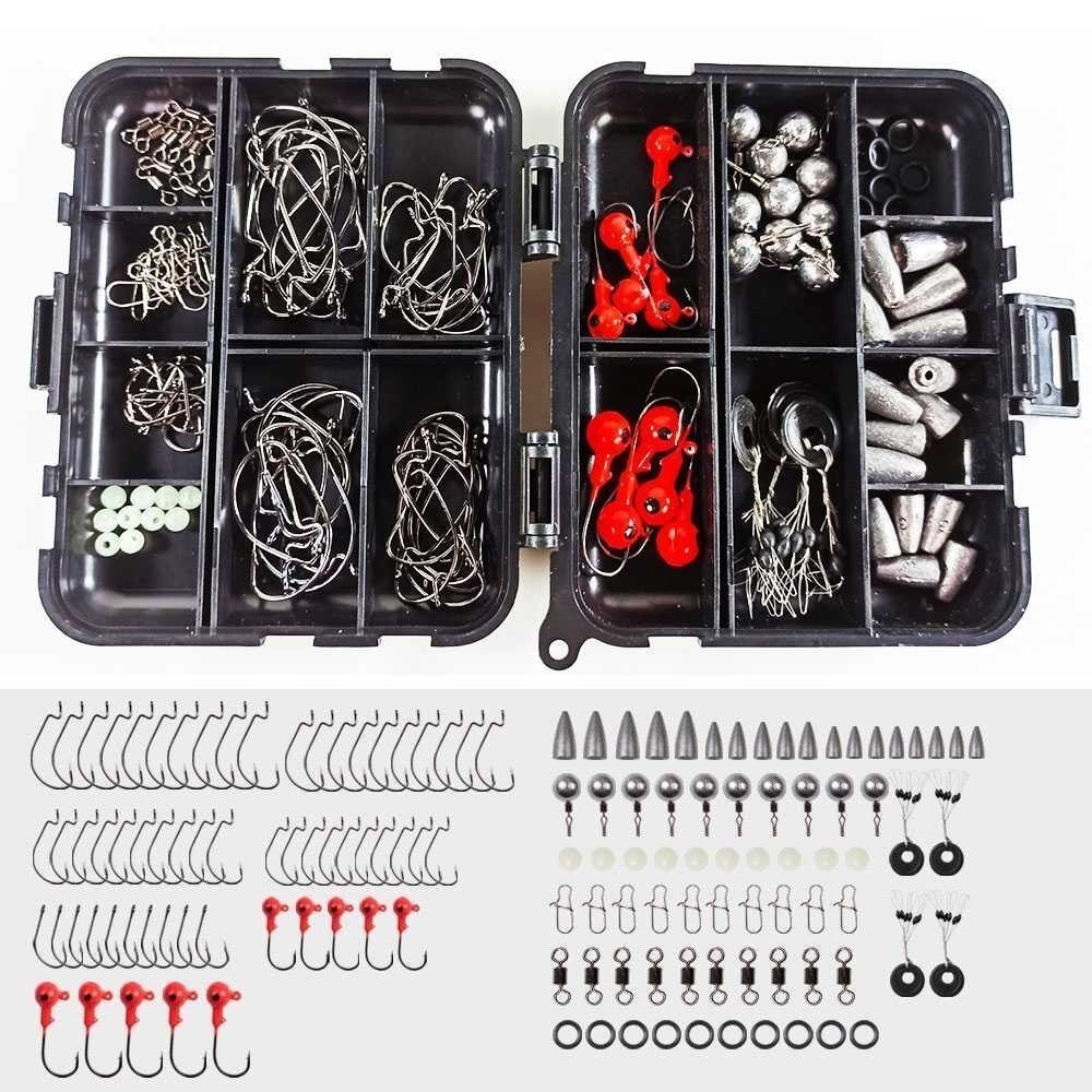 Akhsan-  Set Kotak Peralatan Kail Pancing Kail Pancing 148 PCS
