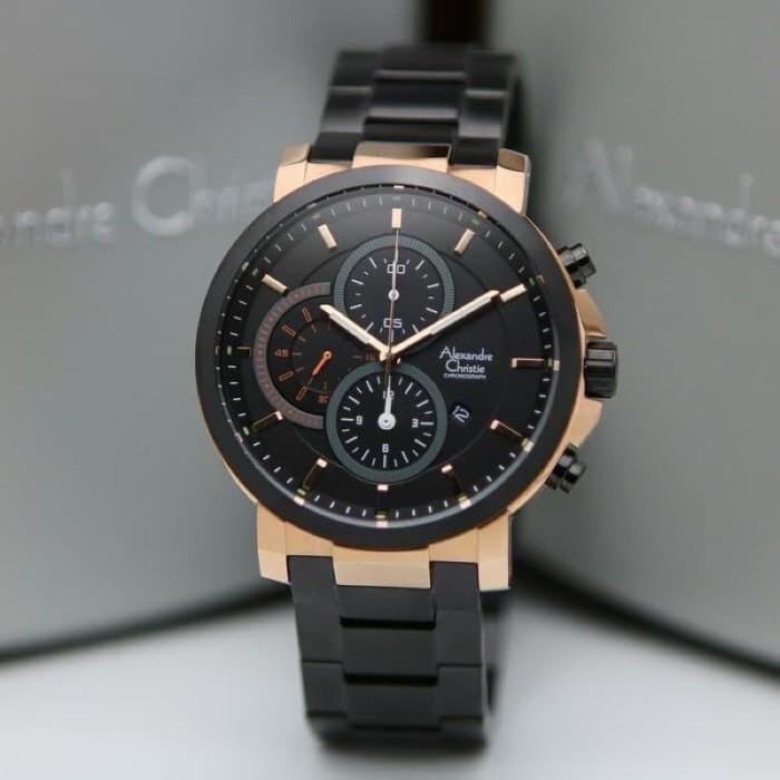 Jam Tangan Pria Alexandre Christie 6350 AC6350 AC 6350MC Original - Black Rosegold
