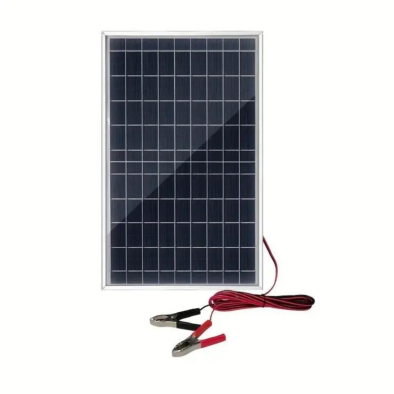 Solar Panel ,18V Portable Controller Power Kit Alligator Clip,Outdoor Rechargeable,Home Solar Genera