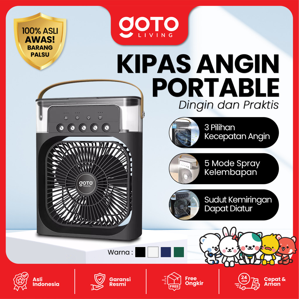 [Premium, Asli & Dingin] Goto Travia Air Cooler Fan Kipas AC Mini Portable Pendingin Ruangan