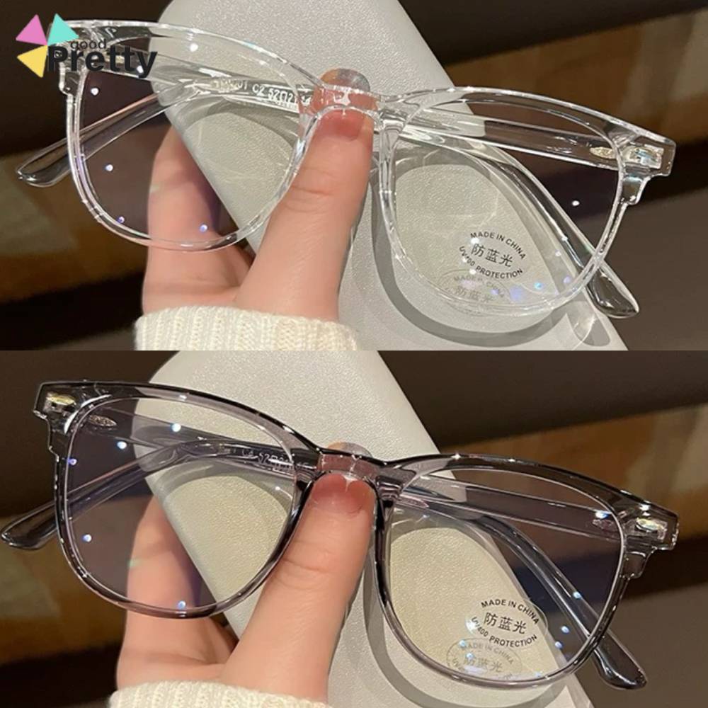 READY COD Kacamata Anti Cahaya Biru Transparent Frame Eyeglasses Korea Fashion Style Kacamata Optik