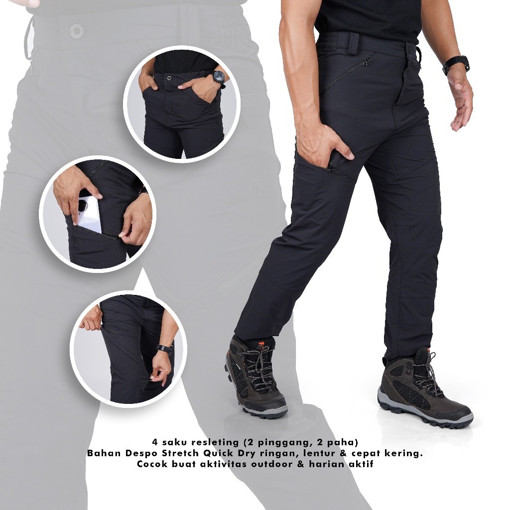 Celana Zarventure Panjang Quickdry Zarventure Noven Reguler Fit Cargo Outdoor