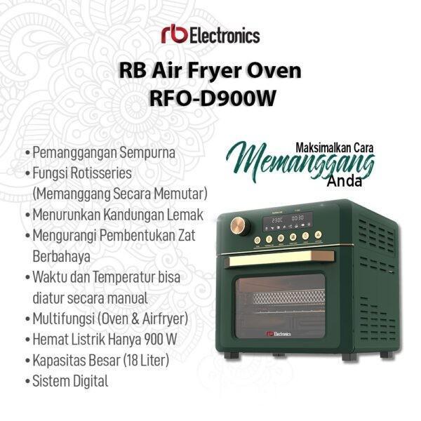 RB Air Fryer Oven Digital Low Watt Terbaru New