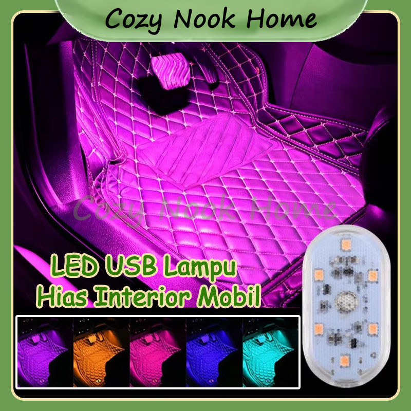 LED USB Lampu Hias Interior Mobil / Lampu Interior Mobil Nirkabel / Lampu Pencahayaan Sekitar Mobil 