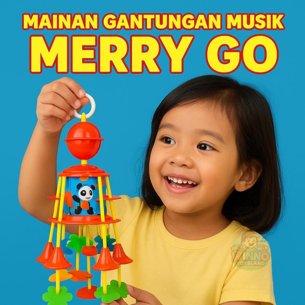 GRATIS ONGKIR Gantungan Berputar Ada Musiknya Merry Go Warna Merah Mainan Bayi Baby Anak