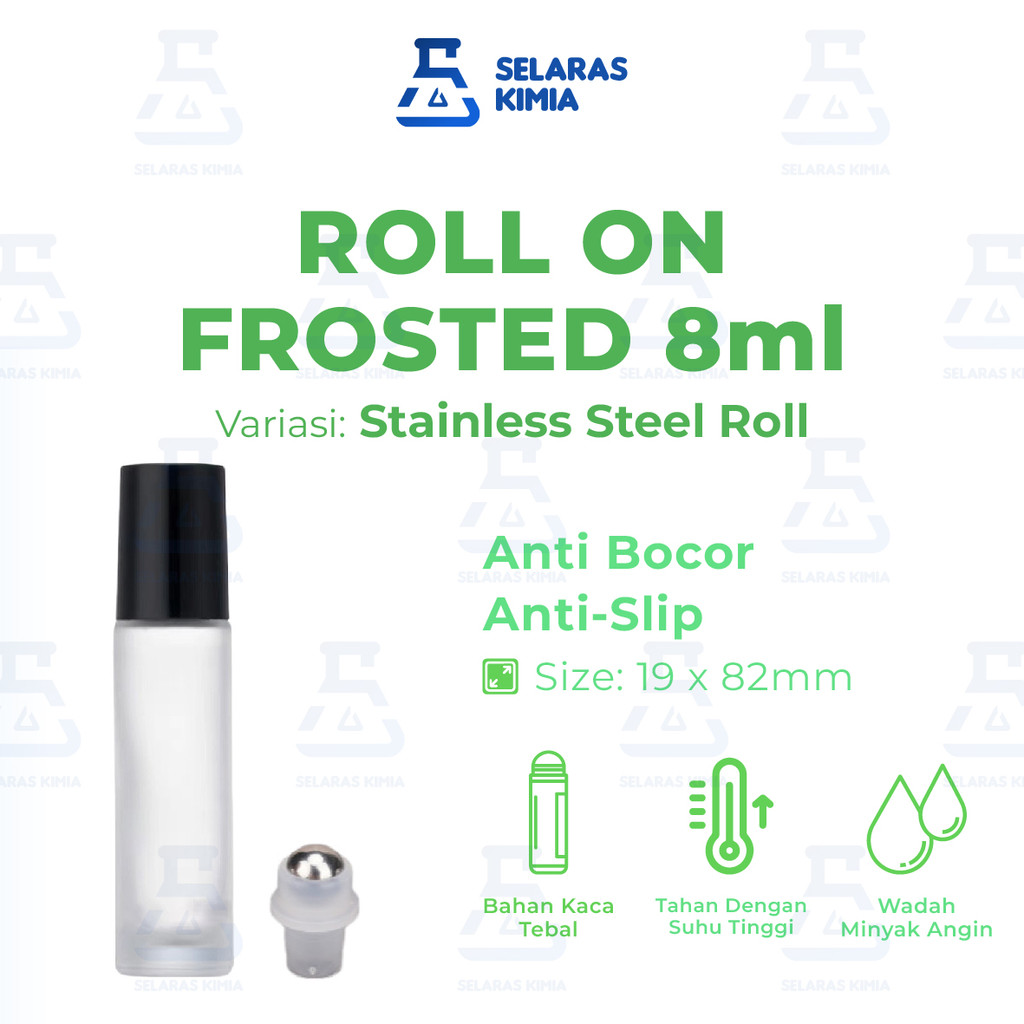 BOTOL KACA ROLL ON FROSTED 8ML / BOTOL ROLL ON 8ML / BOTOL ROLL ON 10ML BURAM