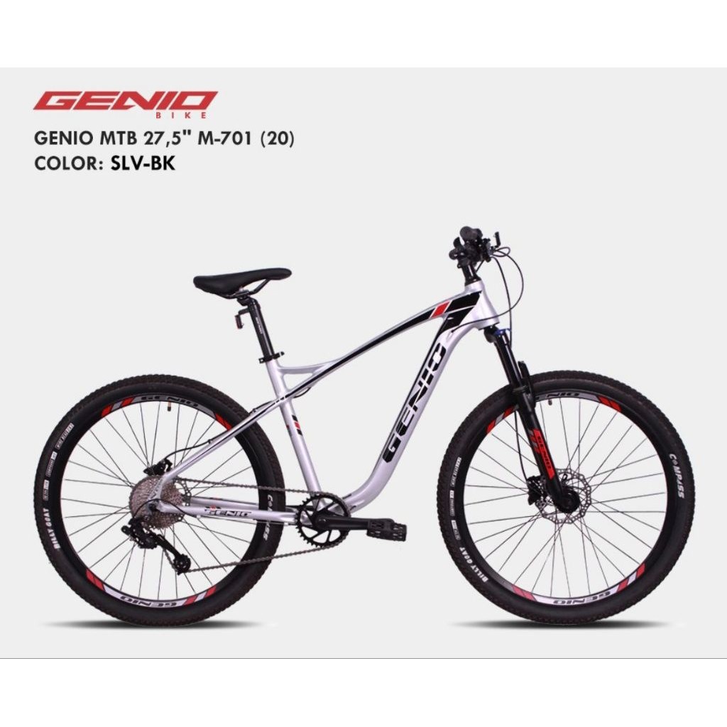 Sepeda Gunung Dewasa 27.5 Inch Genio M701 10 Speed Alloy Rem Hydraulic