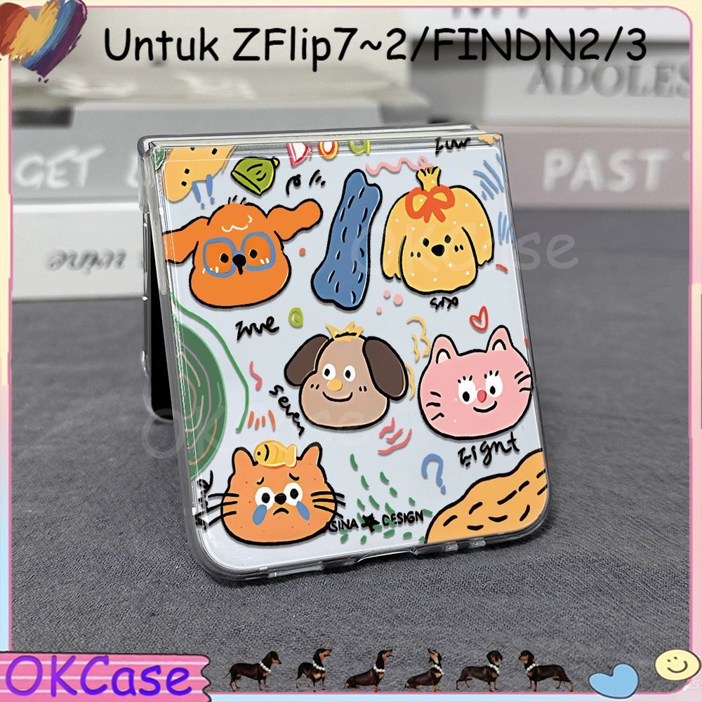 Casing HP Lipat Samsung Z Flip & OPPO N Flip Aesthetic Elegan | Z Flip 7 6 5 4 3 2 F7070 F711 W23 W2