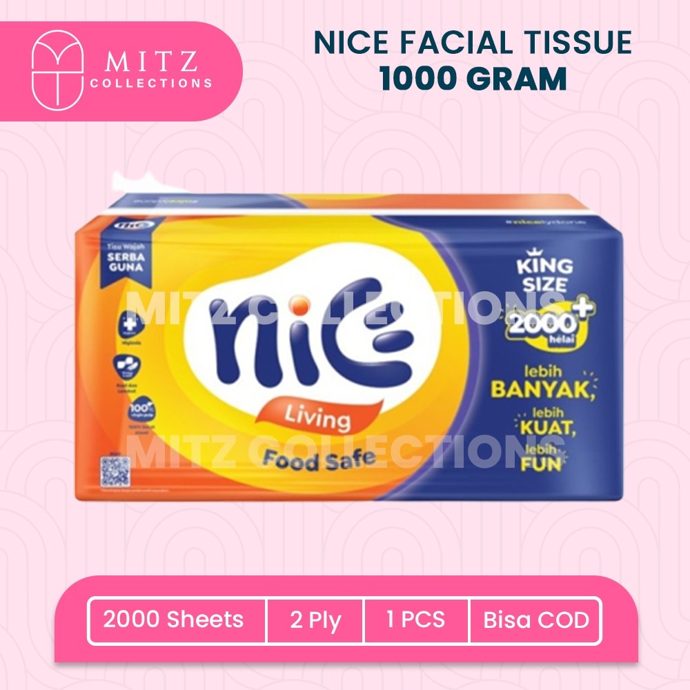NICE Facial Tissue Tisu Wajah 2000 helai 1000 gramTisu Wajah Tita Soft Halus Lembut 180 Lembar / Tis