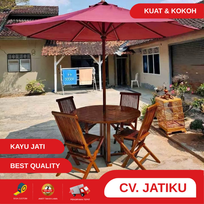 payung outdoor, payung kayu, payung pantai, payung cafe, payung kayu jati, payung Taman Outdoor Kayu