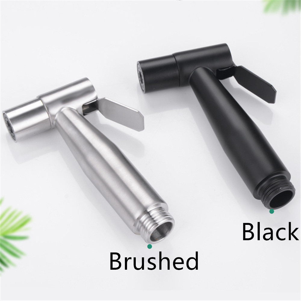 Toilet Handheld Bidet Faucet Sprayer Black Stainless Steel Bidet Spray Toilet Hand Spray Bidet Silve