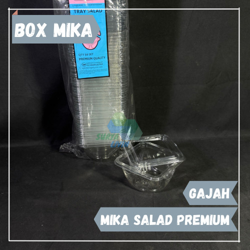 Mika Tray Salad GAJAH Premium 500ml / Mika Plastik / Mika Salad / Tray Mika / Tray Salad