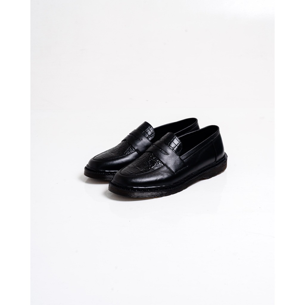 Jovem Loafers Croco Series - Kulit Sapi Hitam